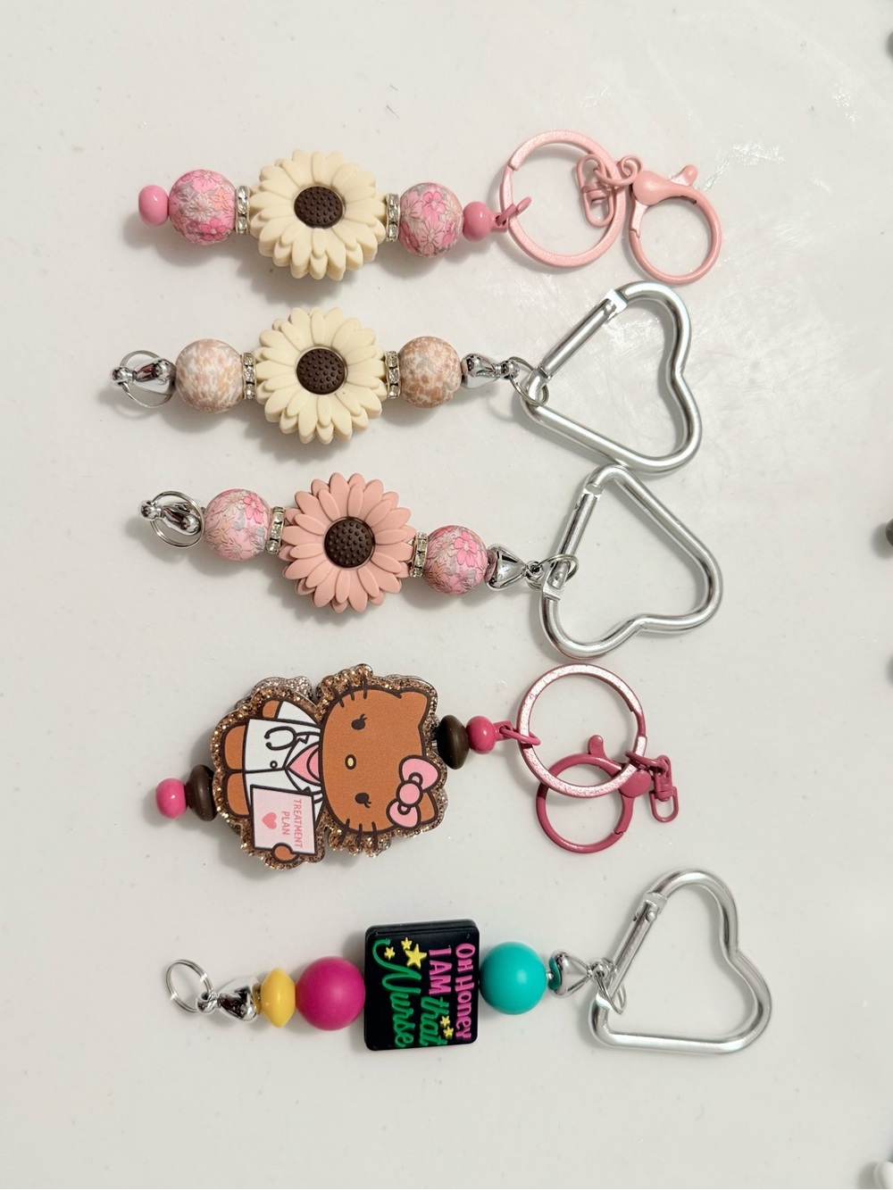 Nurse and sunflower keychain